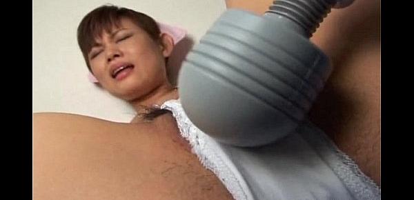  Asian nurse having a great sex toy seance from a stranger
